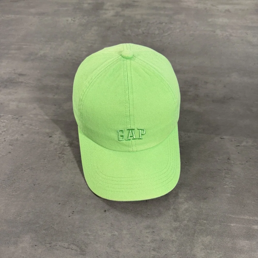 Gap Baseball Cap Unisex One Size Lime Green Embroidered‎ Logo Adjustable Hat